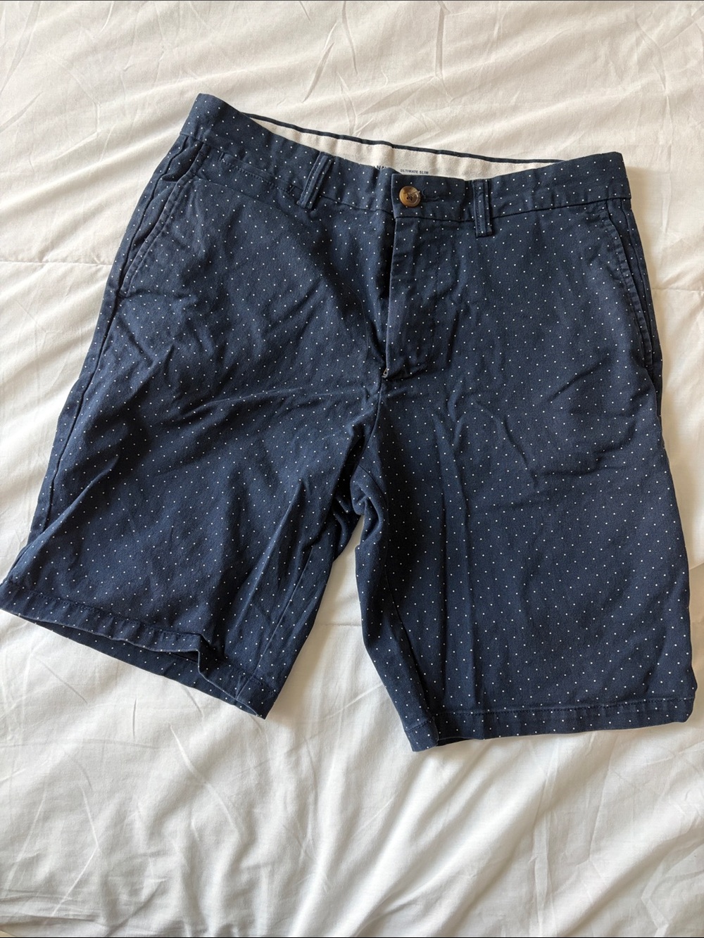 Old Navy Men's Navy Cotton-Blend Flat Front Shorts